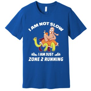 Funny Sloth Slow Runner Team Im Just Zone 2 Running Funny Gift Premium T-Shirt