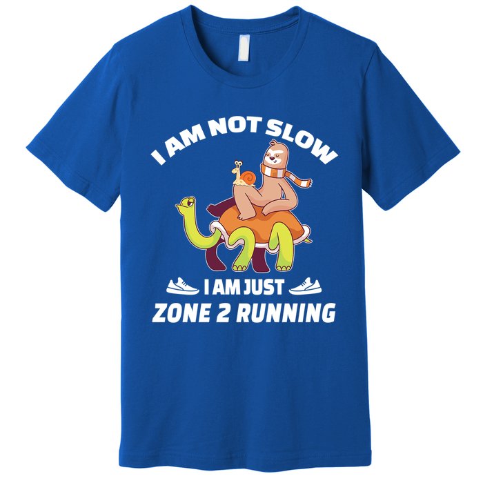 Funny Sloth Slow Runner Team Im Just Zone 2 Running Funny Gift Premium T-Shirt