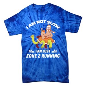 Funny Sloth Slow Runner Team Im Just Zone 2 Running Funny Gift Tie-Dye T-Shirt