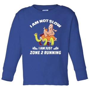 Funny Sloth Slow Runner Team Im Just Zone 2 Running Funny Gift Toddler Long Sleeve Shirt