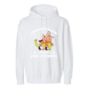 Funny Sloth Slow Runner Team Im Just Zone 2 Running Funny Gift Garment-Dyed Fleece Hoodie