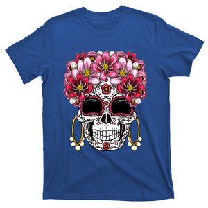 Floral Sugar Skull Day Of The Dead Dia De Muertos Gift Meaningful Gift T-Shirt