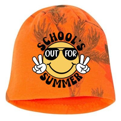 Funny Smiley Schools Out For Summer Kati - Camo Knit Beanie