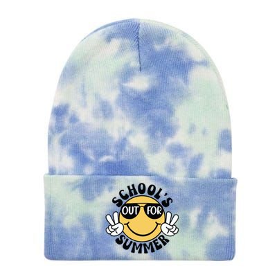 Funny Smiley Schools Out For Summer Tie Dye 12in Knit Beanie