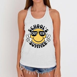 Funny Smiley Schools Out For Summer Women's Knotted Racerback Tank