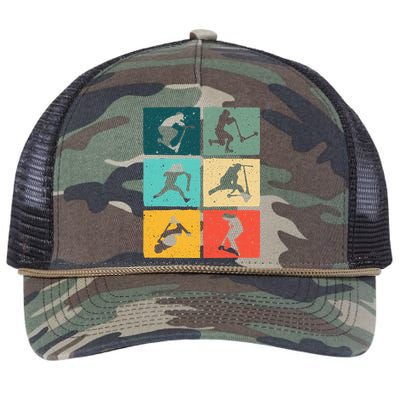 Funny Scooters Stunt Vintage Art For Women Best Riders Retro Rope Trucker Hat Cap