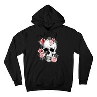 Floral Sugar Skull Rose Flowers Mycologist Gothic Goth Hoodie