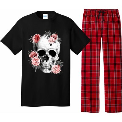 Floral Sugar Skull Rose Flowers Mycologist Gothic Goth Pajama Set