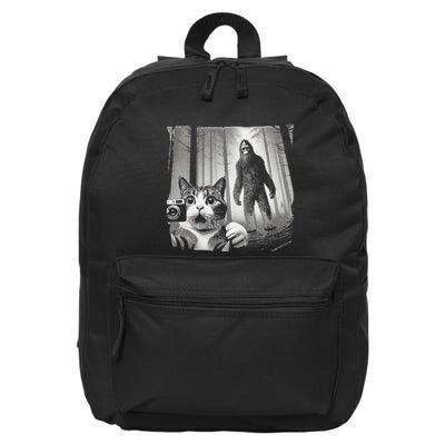 Funny Surprised Scared Cat Selfie With Sasquatsch Bigfoot 16 in Basic Backpack