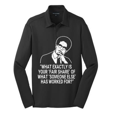 Fair Share Sowell Quotes Thomas Economist Black History Silk Touch Performance Long Sleeve Polo