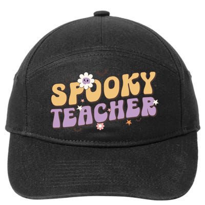 Funny Spooky Season Retro Spooky Teacher Halloween Gift 7-Panel Snapback Hat