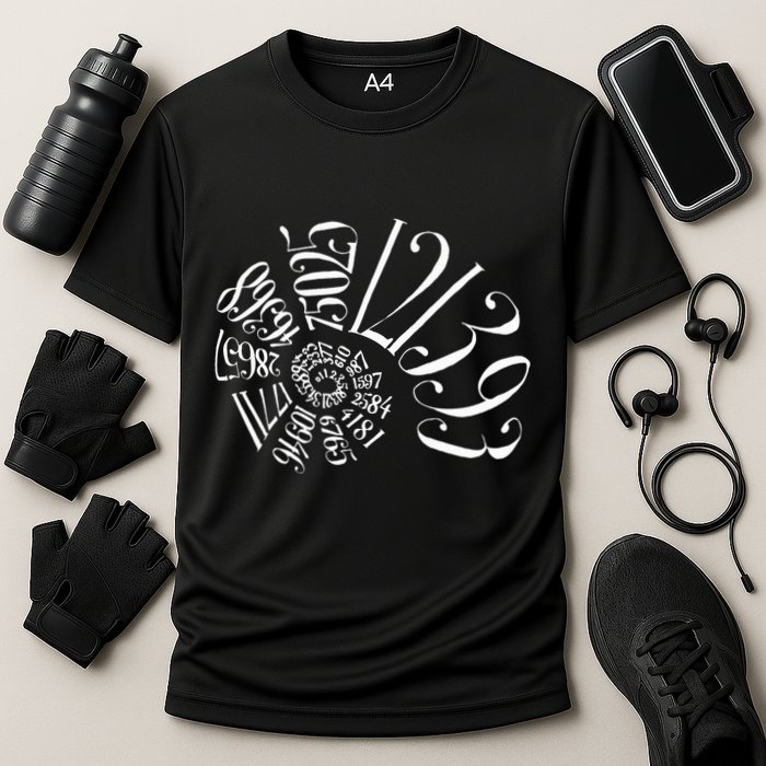 Fibonacci Sequence Spiral Cooling Performance Crew T-Shirt