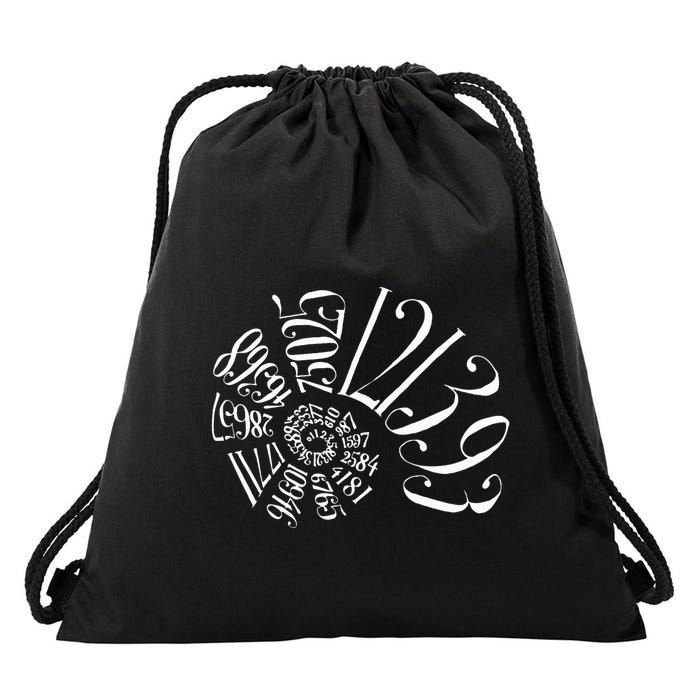 Fibonacci Sequence Spiral Drawstring Bag