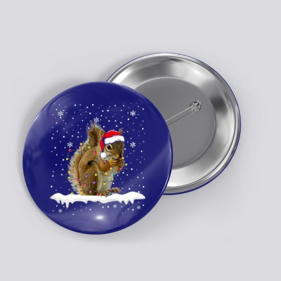 Funny Santa Squirrel Christmas Lights Animals Lover Gift Button