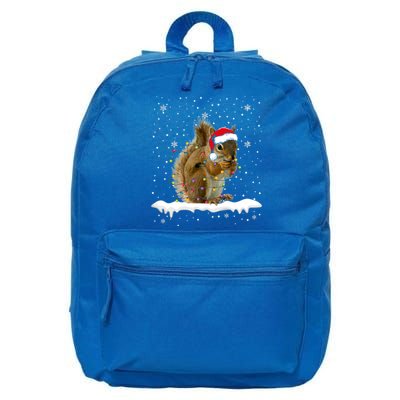 Funny Santa Squirrel Christmas Lights Animals Lover Gift 16 in Basic Backpack