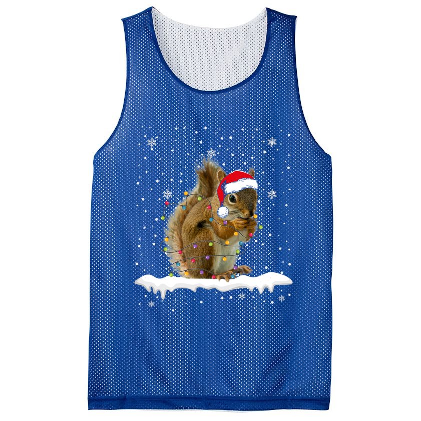 Funny Santa Squirrel Christmas Lights Animals Lover Gift Mesh Reversible Basketball Jersey Tank
