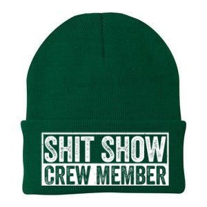 Funny S.h.i.t Show Crew Member Hilarious For Adults Knit Cap Winter Beanie