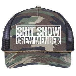 Funny S.h.i.t Show Crew Member Hilarious For Adults Retro Rope Trucker Hat Cap