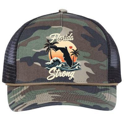 Florida Strong Support & Pray For Florida Retro Rope Trucker Hat Cap