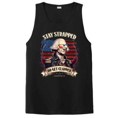 Funny Stay Strapped Or Get Clapped George Washington 1776 PosiCharge Competitor Tank