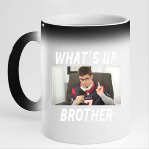 Funny Sketch Streamer Whats Up Brother Funny Meme 11oz Black Color Changing Mug