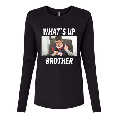 Funny Sketch Streamer Whats Up Brother Funny Meme Womens Cotton Relaxed Long Sleeve T-Shirt