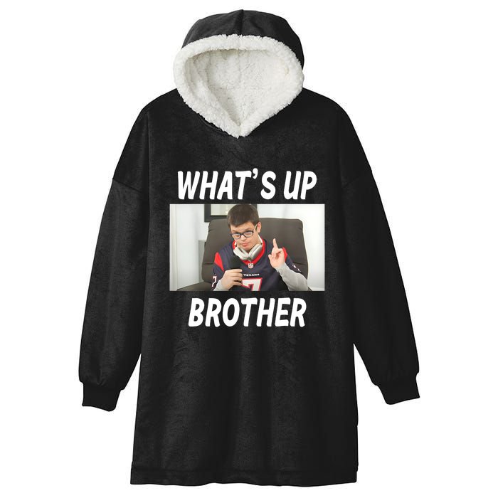 Funny Sketch Streamer Whats Up Brother Funny Meme Hooded Wearable Blanket