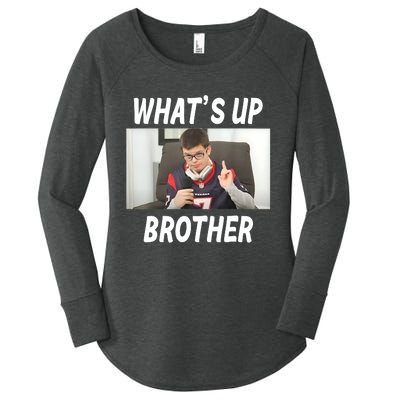 Funny Sketch Streamer Whats Up Brother Funny Meme Women's Perfect Tri Tunic Long Sleeve Shirt