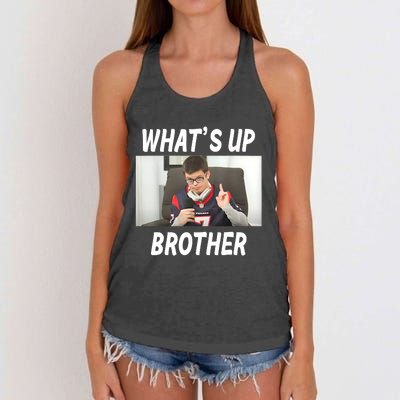 Funny Sketch Streamer Whats Up Brother Funny Meme Women's Knotted Racerback Tank