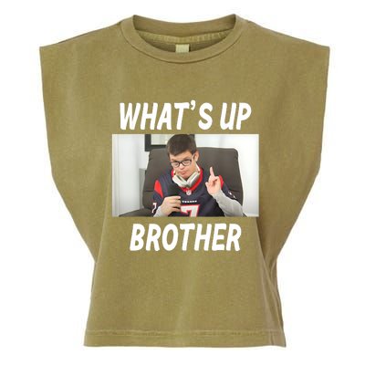 Funny Sketch Streamer Whats Up Brother Funny Meme Garment-Dyed Women's Muscle Tee