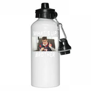 Funny Sketch Streamer Whats Up Brother Funny Meme Aluminum Water Bottle