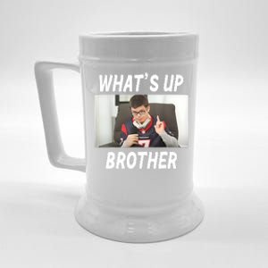 Funny Sketch Streamer Whats Up Brother Funny Meme Beer Stein