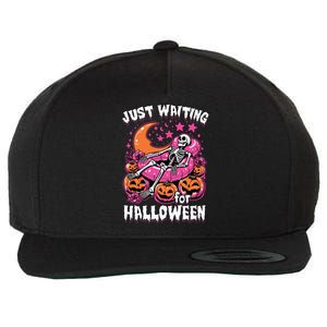 Funny Summerween Skeleton Just Waiting For Halloween Gift Wool Snapback Cap