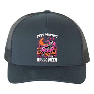 Funny Summerween Skeleton Just Waiting For Halloween Gift Yupoong Adult 5-Panel Trucker Hat