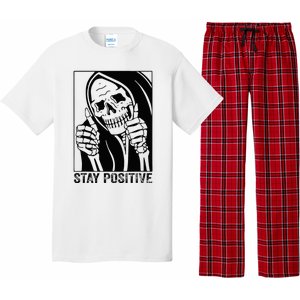 Funny Skull Stay Positive Skeleton Halloween Motivational Pajama Set