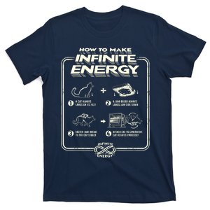 Funny Science Sarcasm Hypothesis Infinite Energy Loop Cat T-Shirt