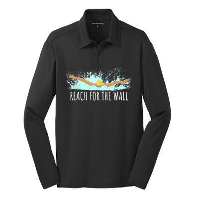 Funny Swimming Swim Team Gift Swimmer Quote Saying TShirt Silk Touch Performance Long Sleeve Polo