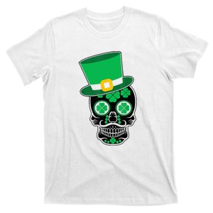 Funny Sugar Skull Saint Patricks Day Of Dead T-Shirt