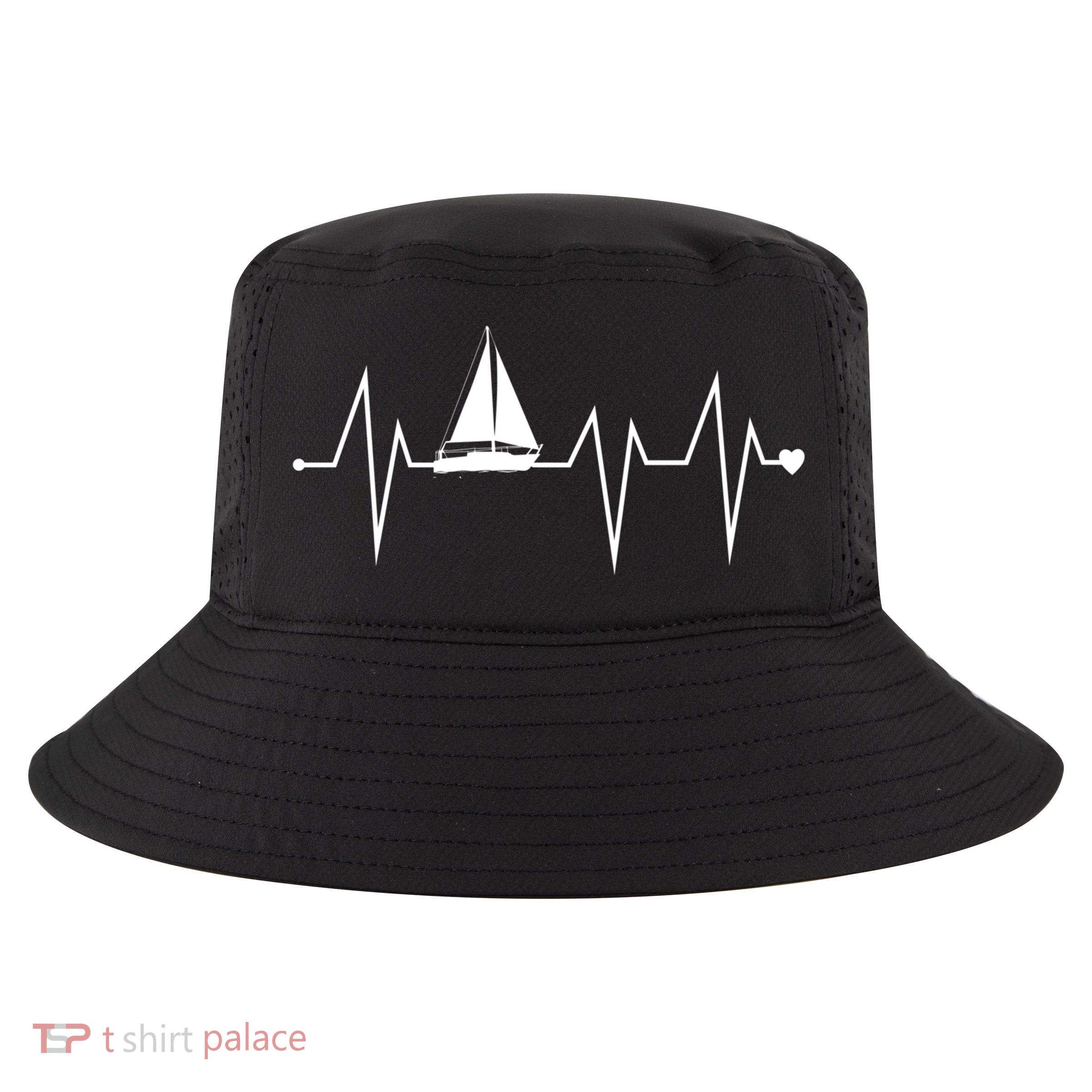 Funny Sailing Sailboat Sailor Heartbeat Heart Pulse Rate Ekg Gift Cool Comfort Performance Bucket Hat