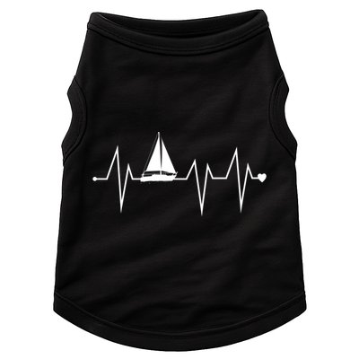 Funny Sailing Sailboat Sailor Heartbeat Heart Pulse Rate Ekg Gift Doggie Tank