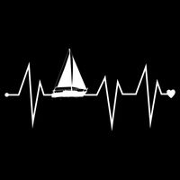 Funny Sailing Sailboat Sailor Heartbeat Heart Pulse Rate Ekg Gift 7-Panel Snapback Hat