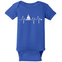 Funny Sailing Sailboat Sailor Heartbeat Heart Pulse Rate Ekg Gift Baby Bodysuit