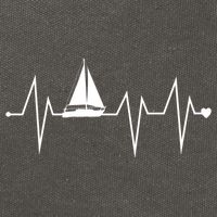 Funny Sailing Sailboat Sailor Heartbeat Heart Pulse Rate Ekg Gift Cotton Canvas Backpack