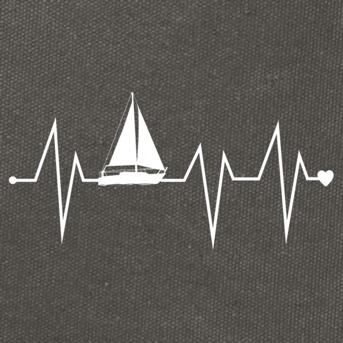 Funny Sailing Sailboat Sailor Heartbeat Heart Pulse Rate Ekg Gift Cotton Canvas Backpack