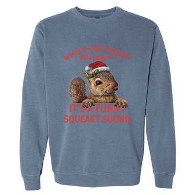 Funny Squeaky Sound Gift Christmas Squirrel Gift Garment-Dyed Sweatshirt