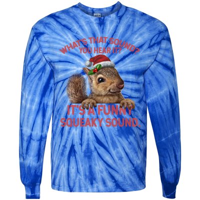 Funny Squeaky Sound Gift Christmas Squirrel Gift Tie-Dye Long Sleeve Shirt