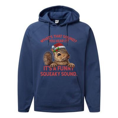 Funny Squeaky Sound Gift Christmas Squirrel Gift Performance Fleece Hoodie