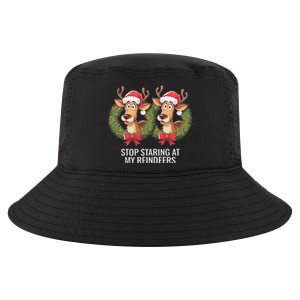 Funny Stop Staring At My Reindeers Boobs Ugly Gag Xmas Cool Comfort Performance Bucket Hat