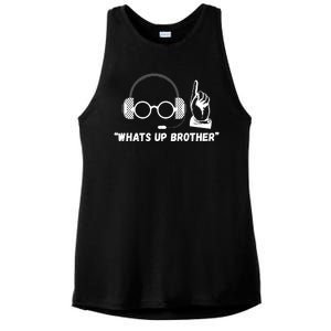 Funny Sketch Streamer Whats Up Brother Ladies PosiCharge Tri-Blend Wicking Tank