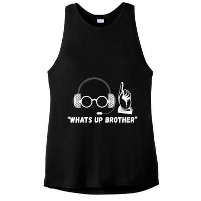 Funny Sketch Streamer Whats Up Brother Ladies PosiCharge Tri-Blend Wicking Tank